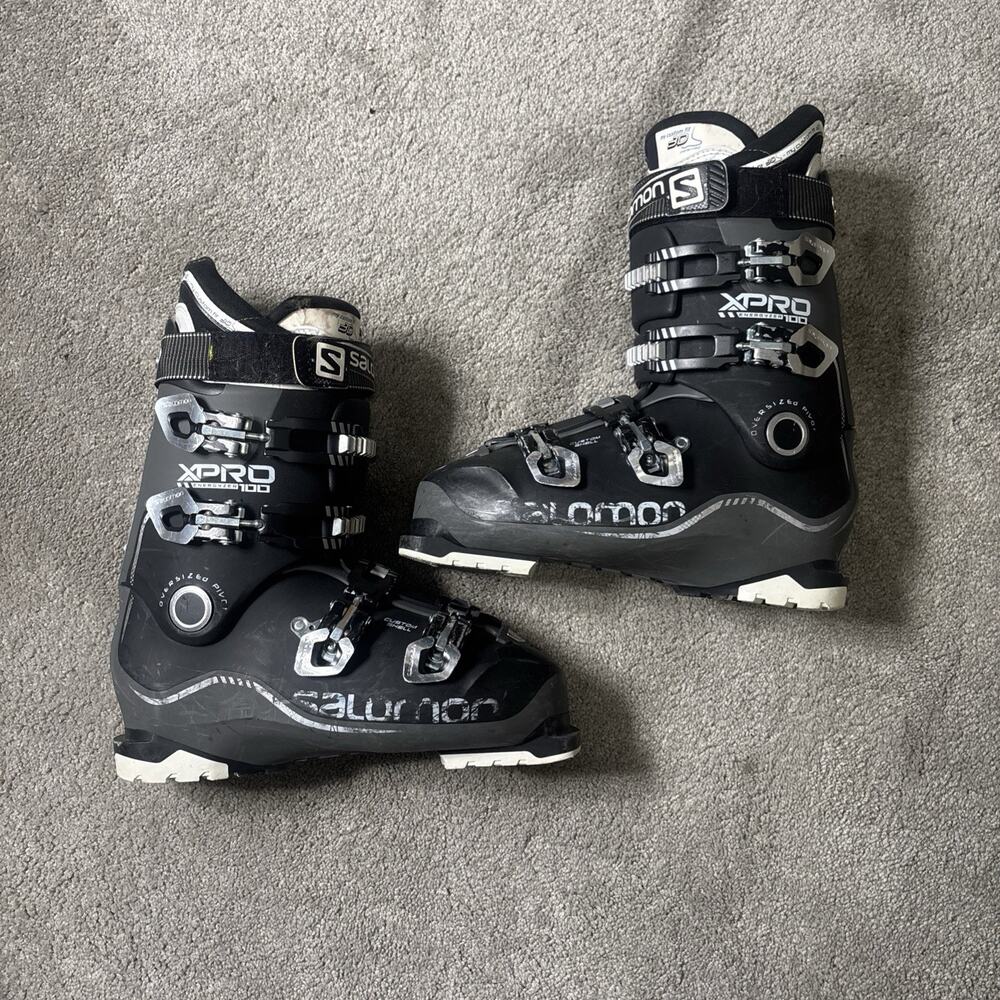 Salomon Black and White X Pro 100 Ski Boots Size 29